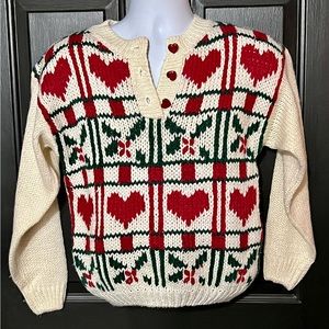 New With Tags! Vintage Shenanigans Christmas Sweater Hand Knit Womens S Pullover